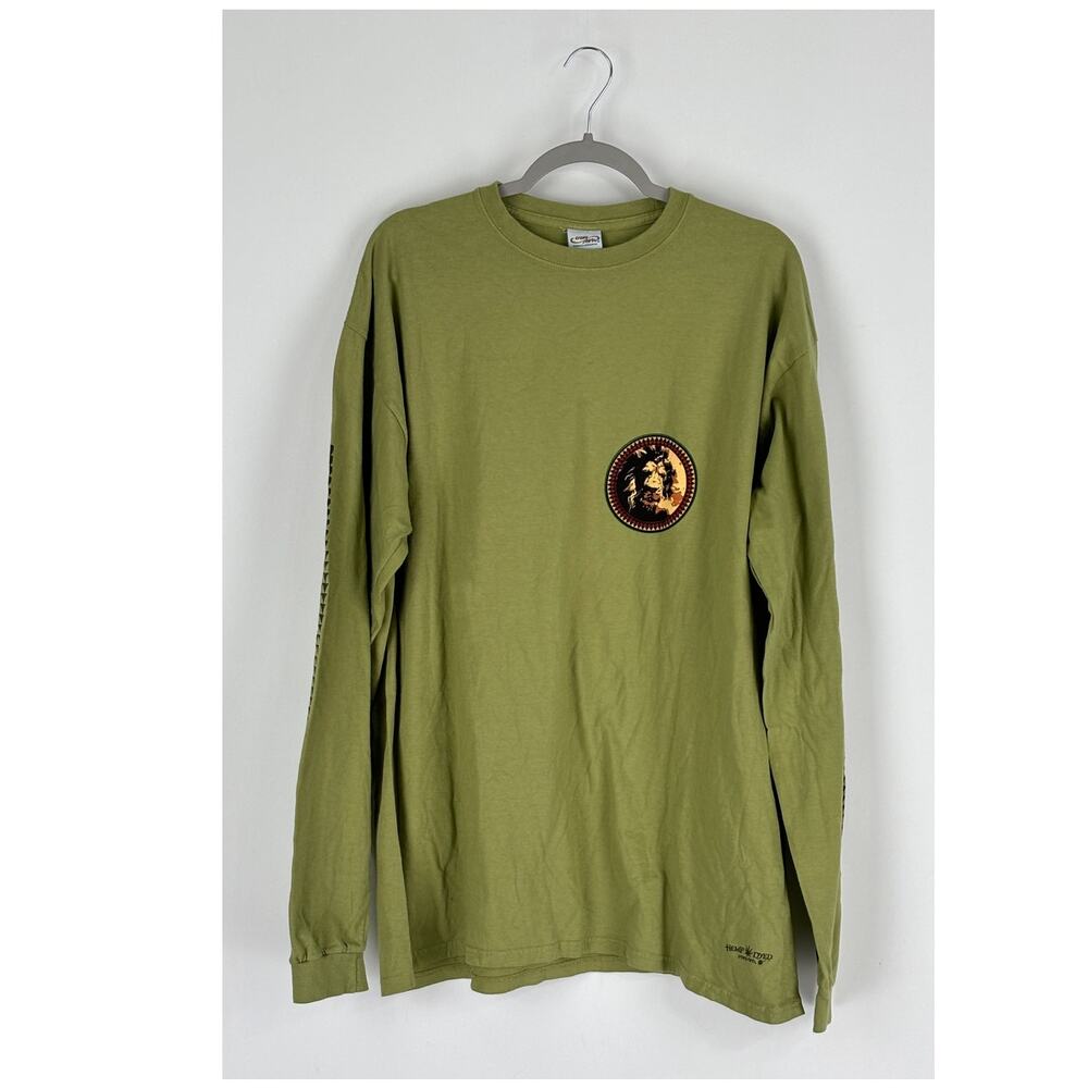 Crazy Shirts x Bob Marley Hemp Dyed Lion Long Sleeve T Shirt Mens Size XL New